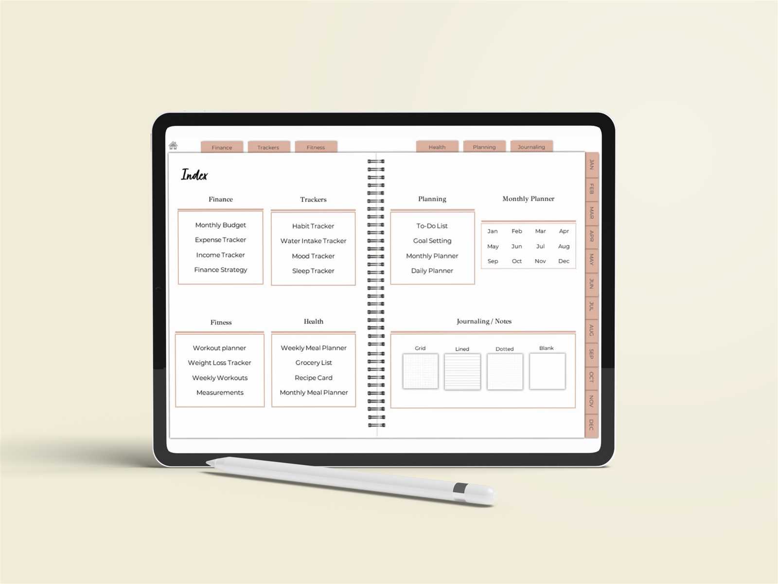 calendar goodnotes template free