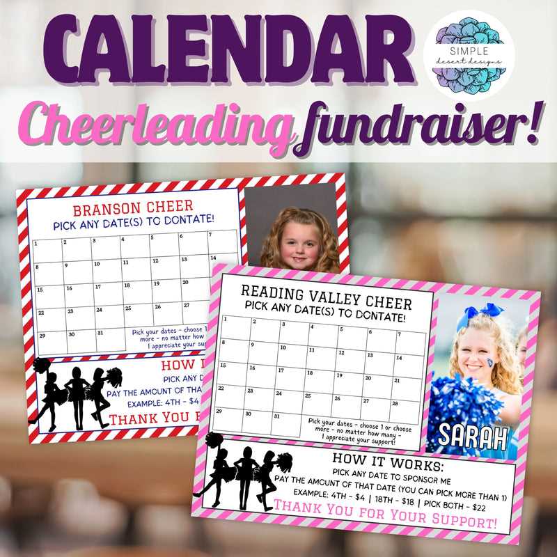 free cheer calendar template