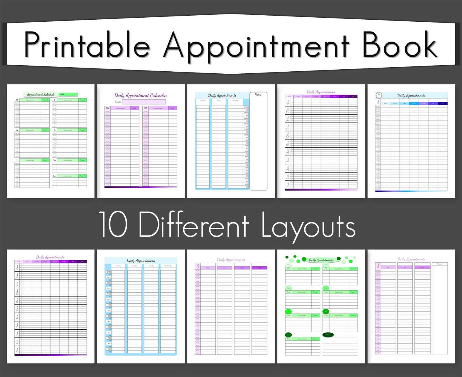 printable daily appointment calendar template