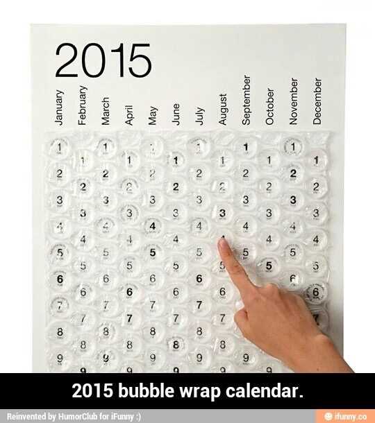 bubble wrap calendar template