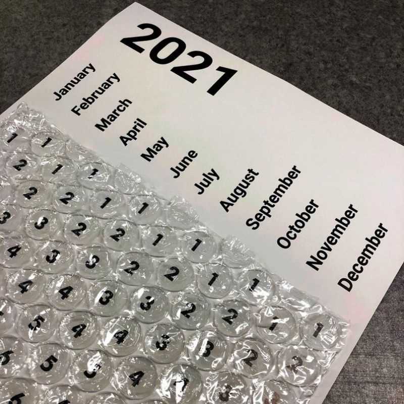 bubble wrap calendar template