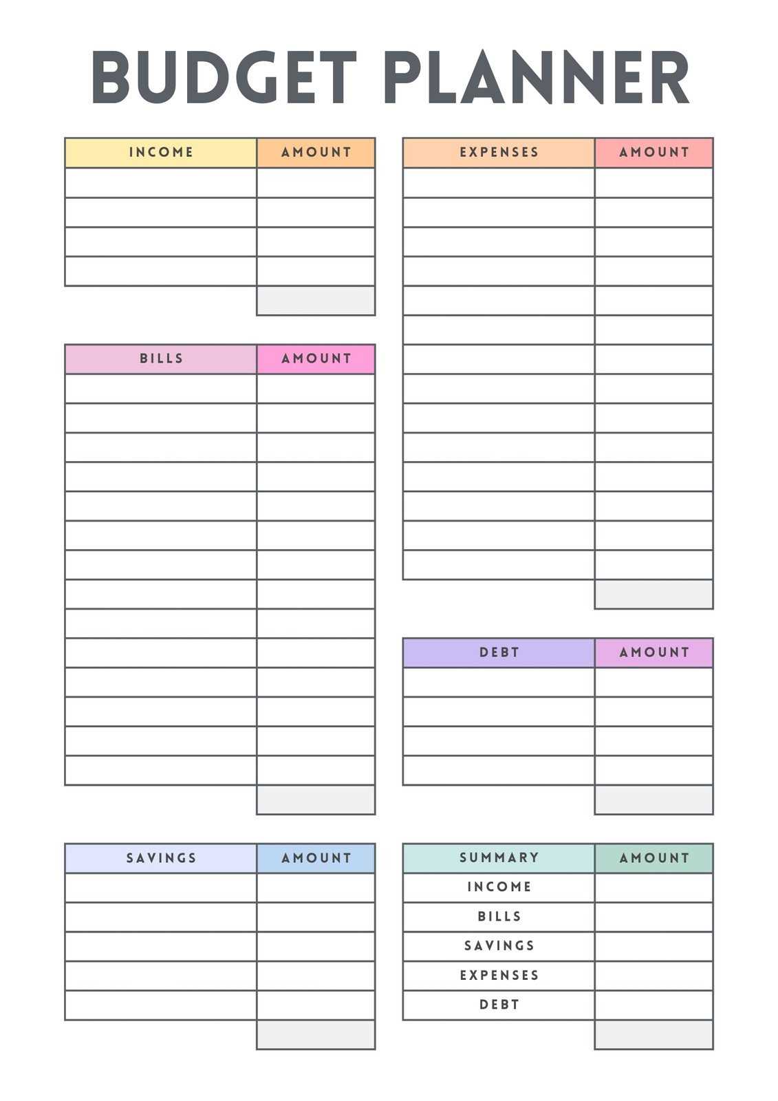 budget calendar template free