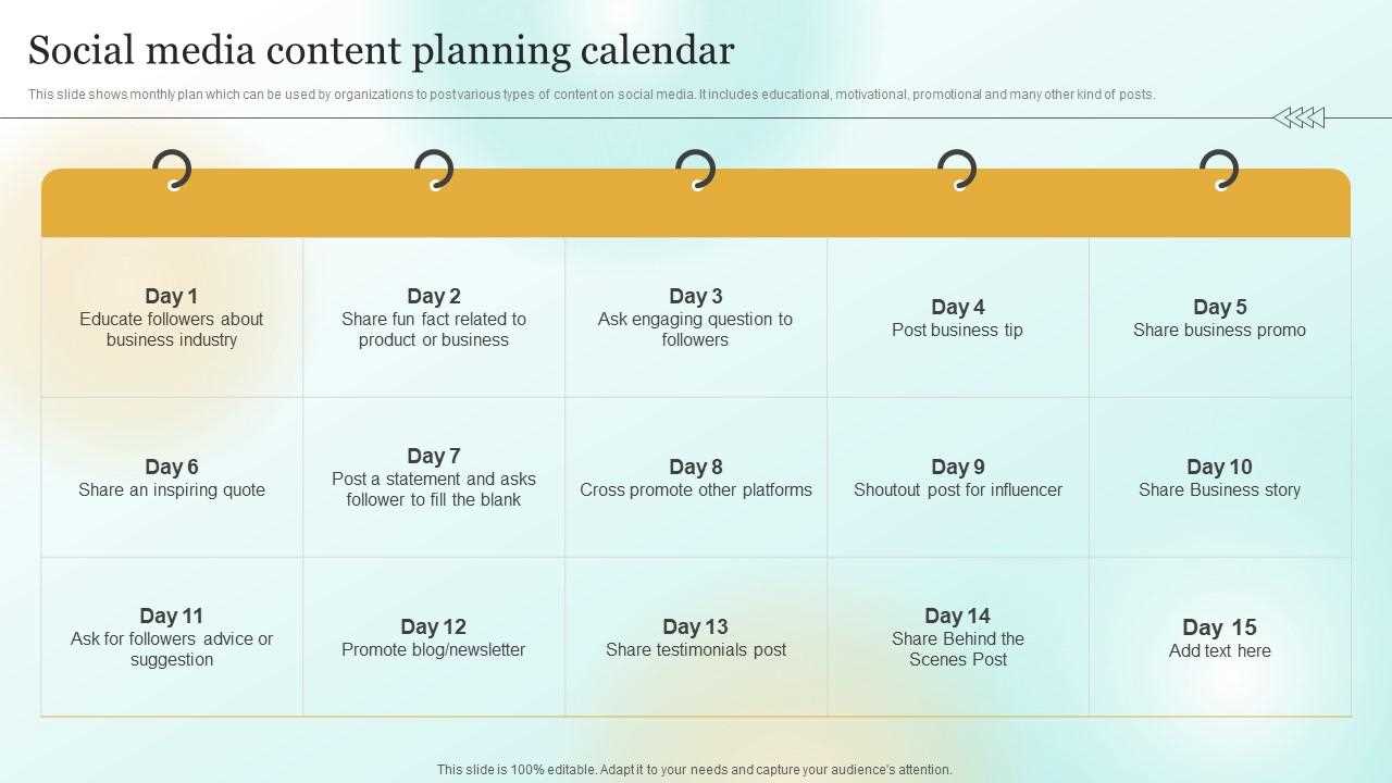 business plan calendar template