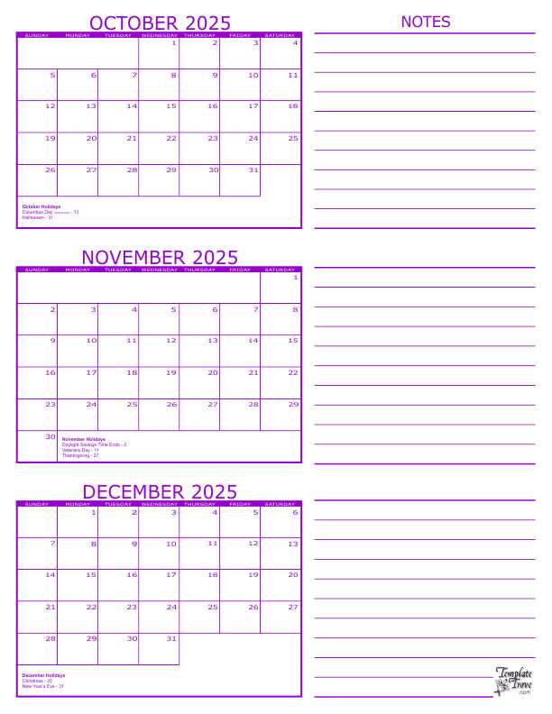 3 month calendar 2025 template