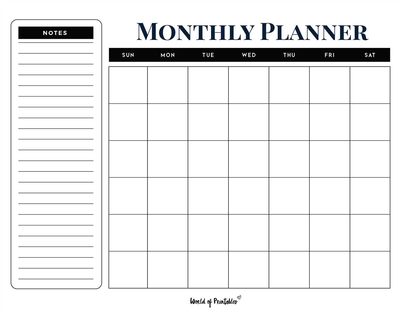 calendar planner template printable