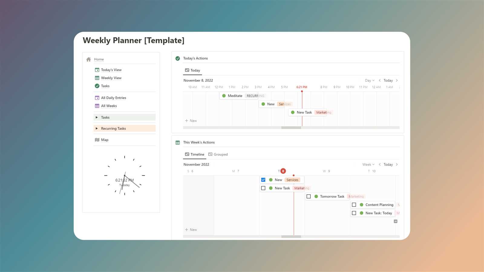 calendar templates notion