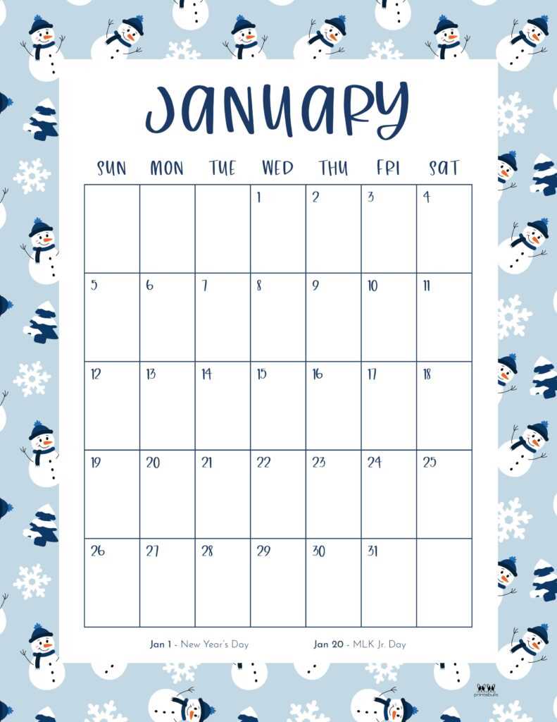 calendar 2025 january template