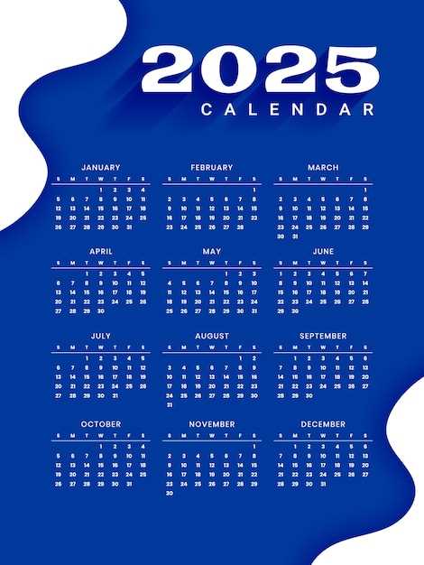 calendar 2025 template monthly