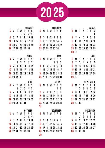 calendar 2025 template psd