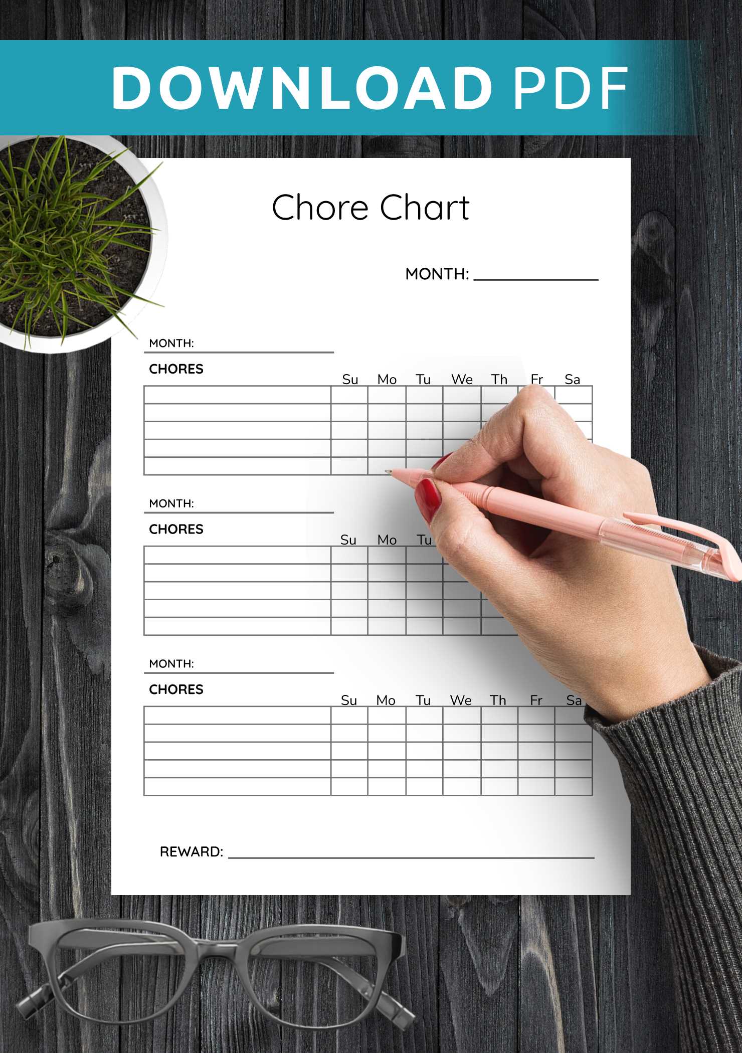 calendar chore chart template