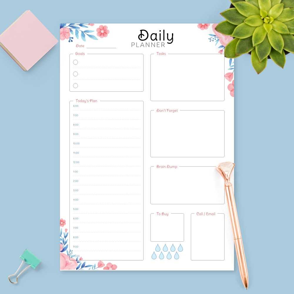 calendar daily template