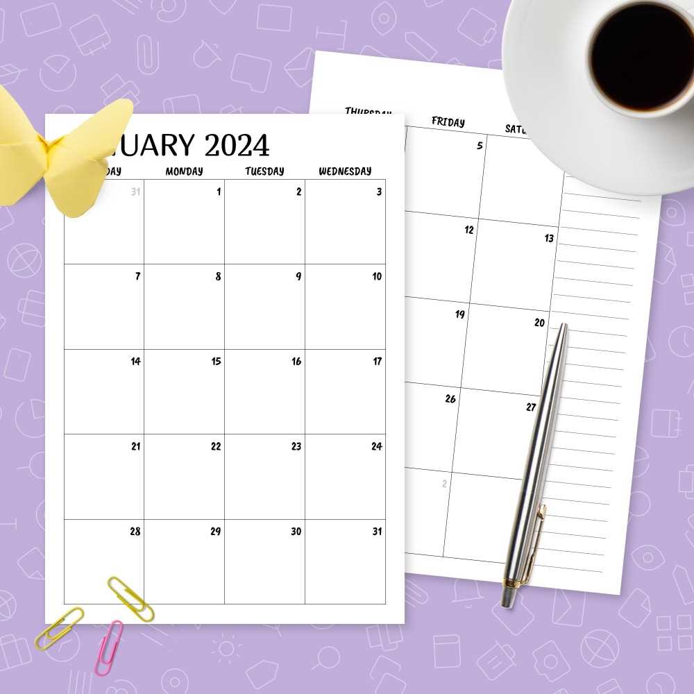 calendar diary template