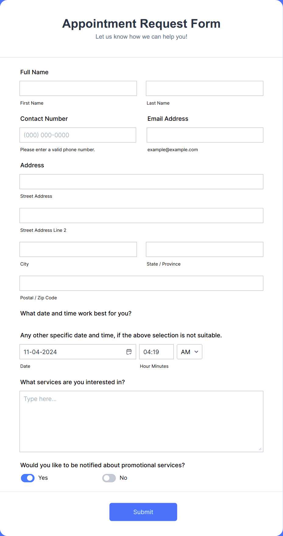 calendar for appointment scheduling template