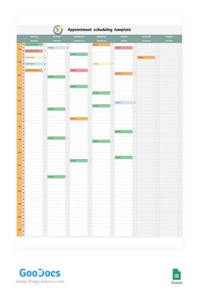 calendar for appointment scheduling template