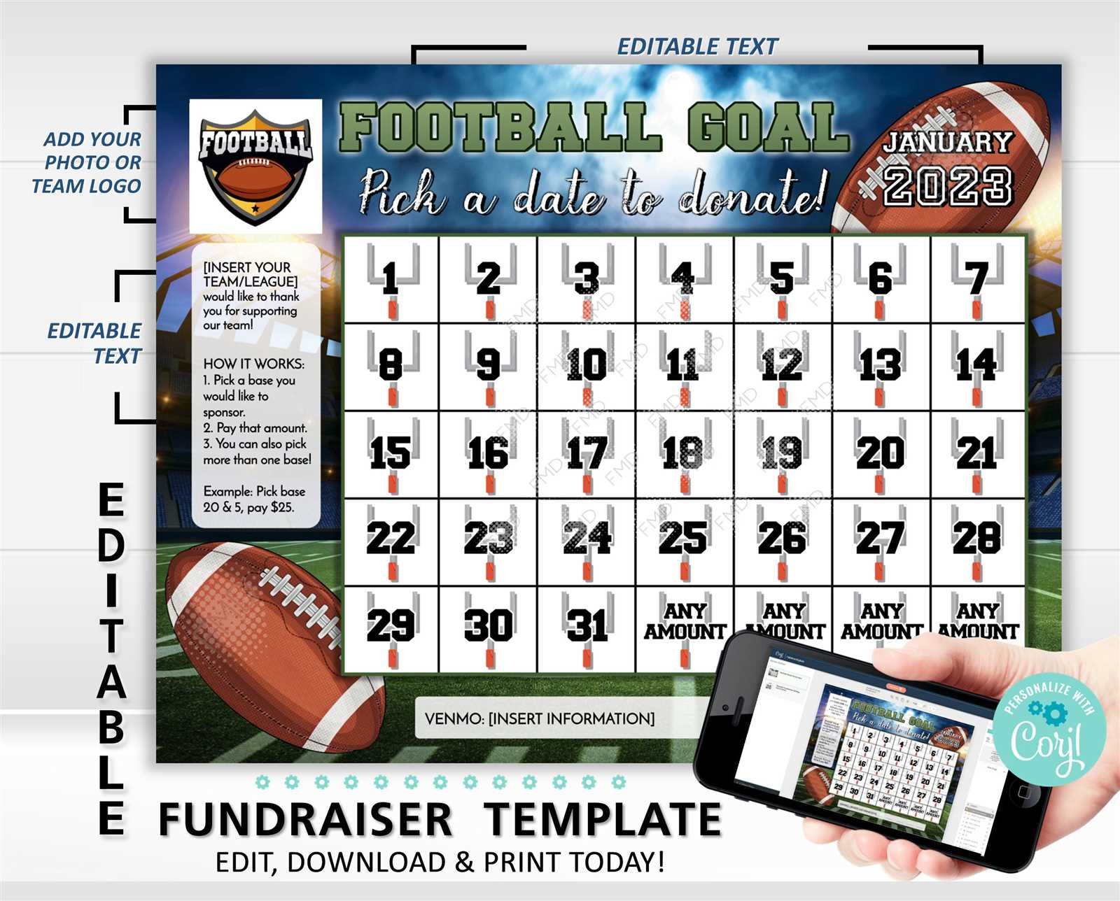 calendar fundraiser template free