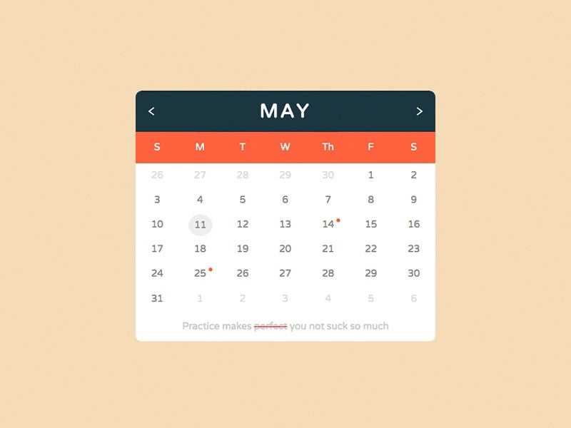 calendar html template