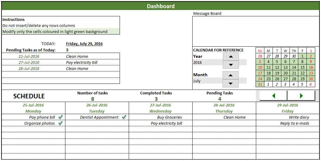 calendar list view template