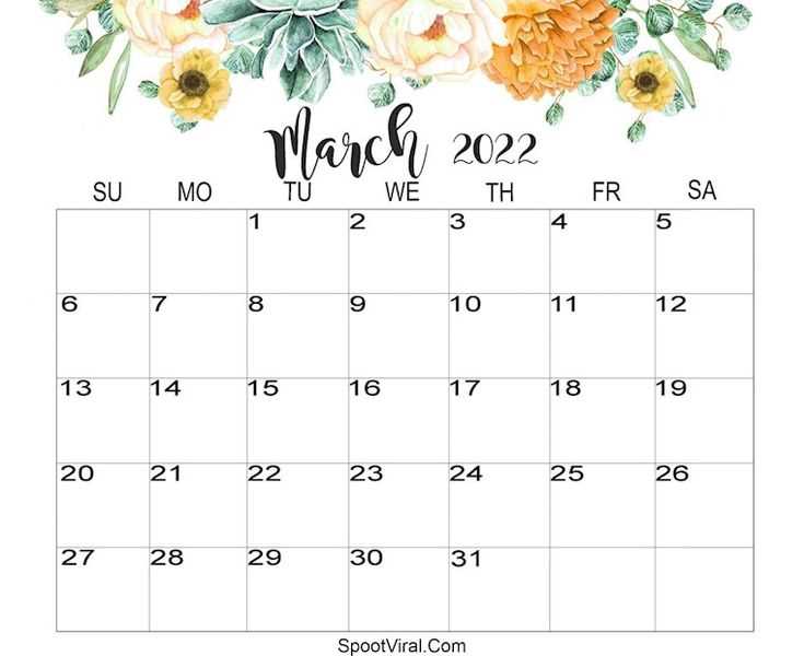 calendar march template