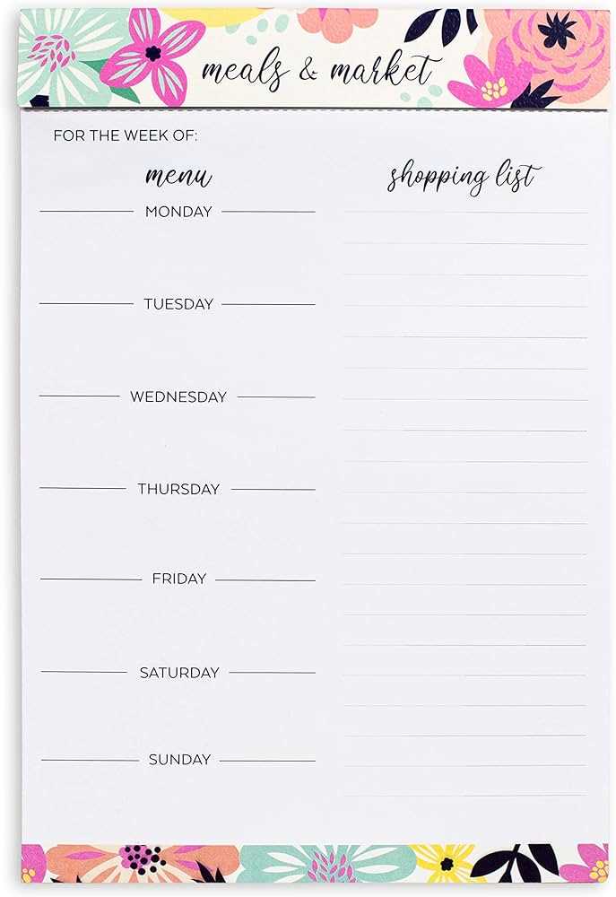 calendar menu template