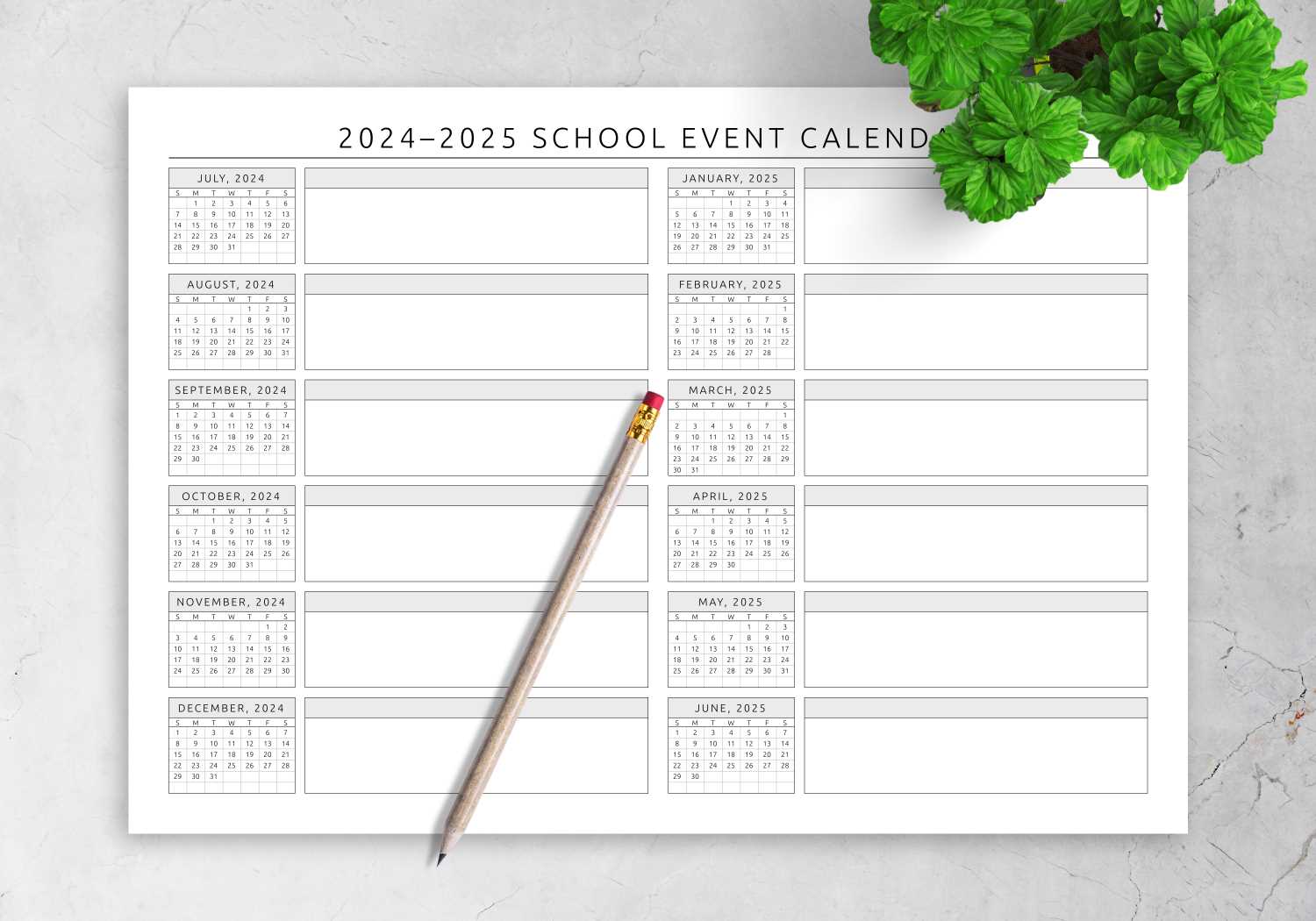 calendar of events template free