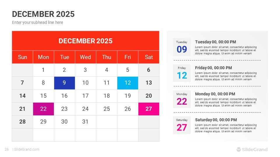 calendar of events template powerpoint