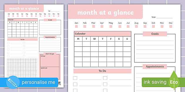 calendar planner template free