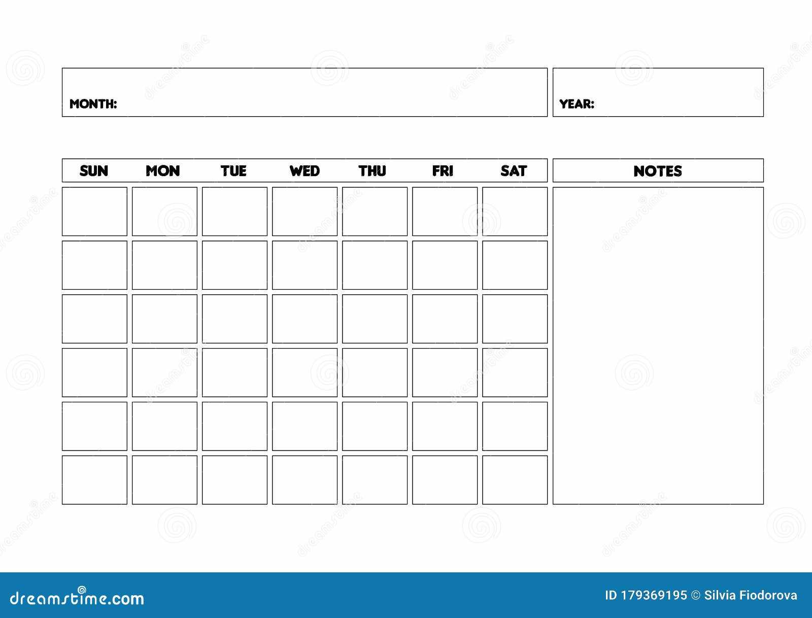 calendar planner template printable