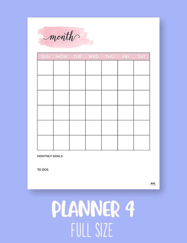 calendar planner template printable