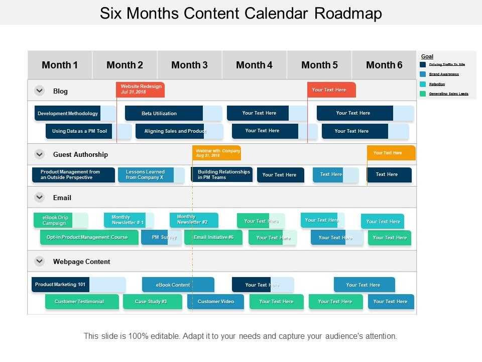 calendar roadmap template