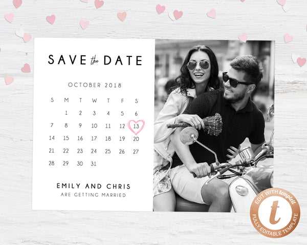 calendar save the date template