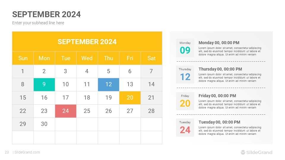 calendar slides template