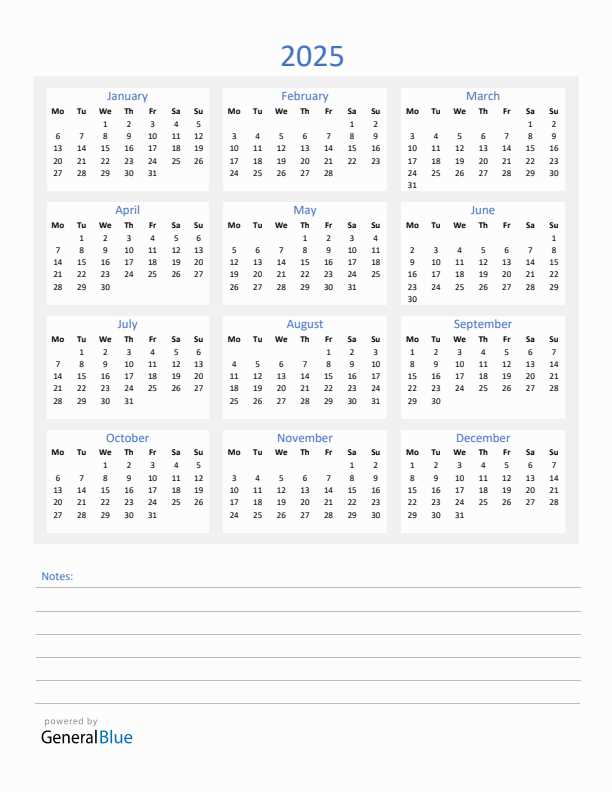 calendar template 2025 with photos