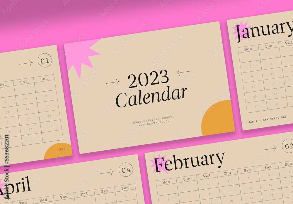 calendar template aesthetic