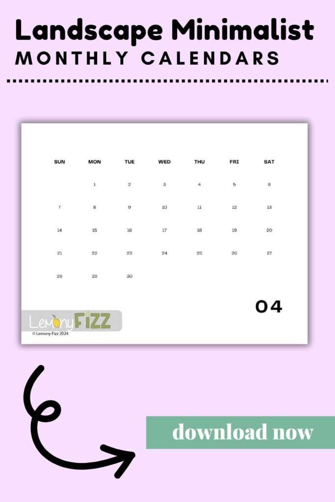 calendar template april