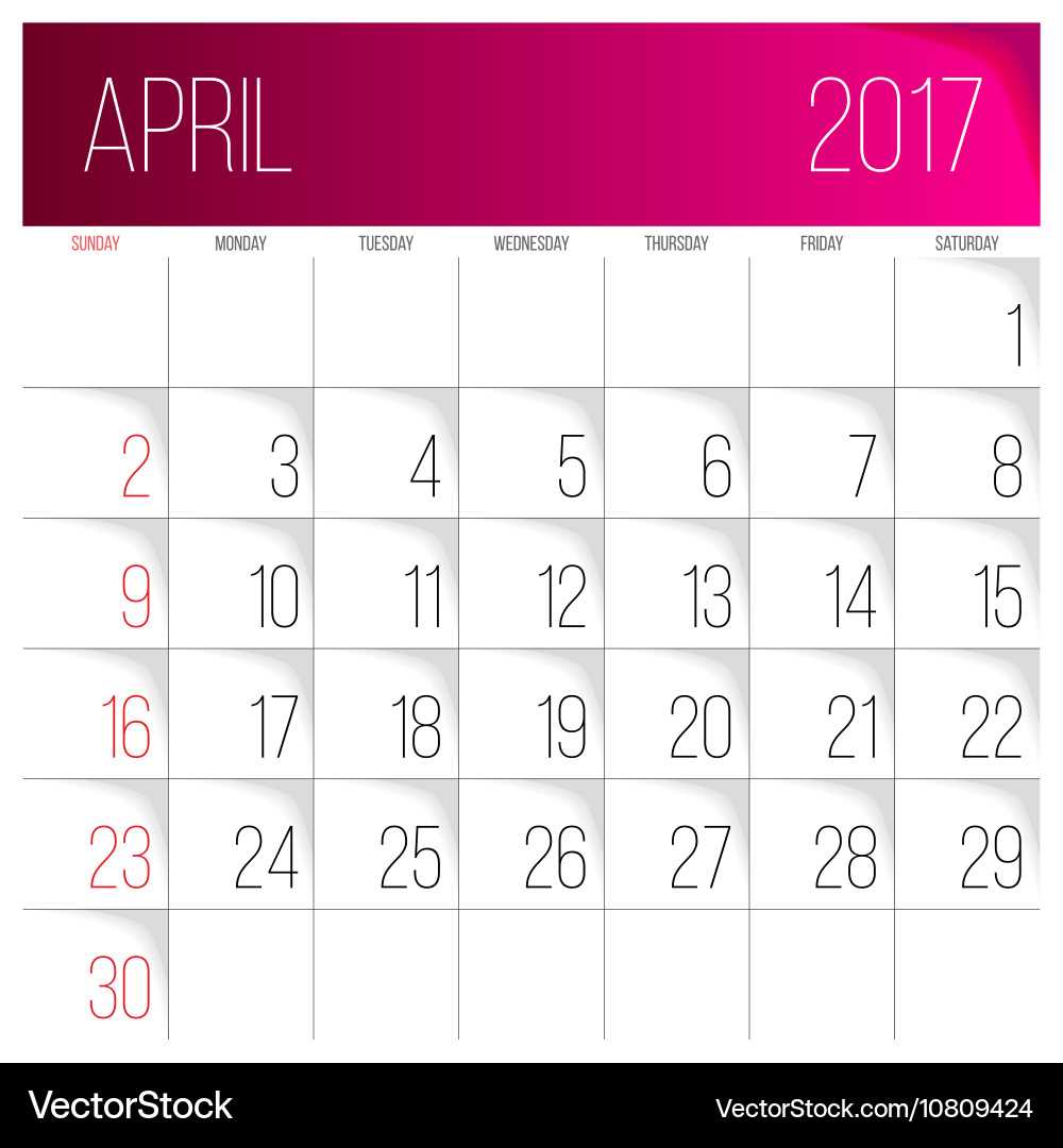 calendar template april