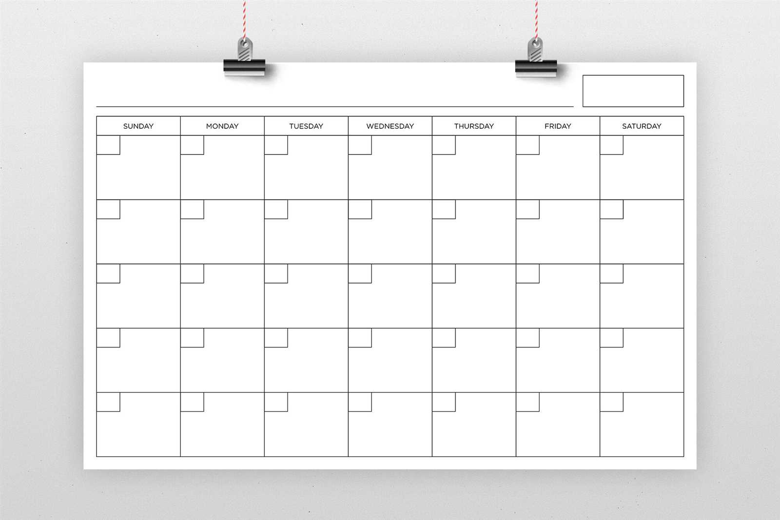 calendar template blank