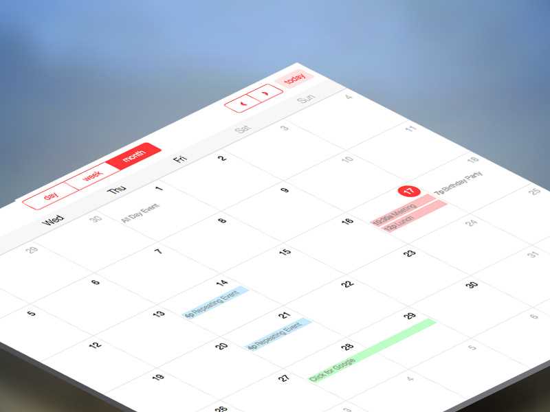 calendar template bootstrap