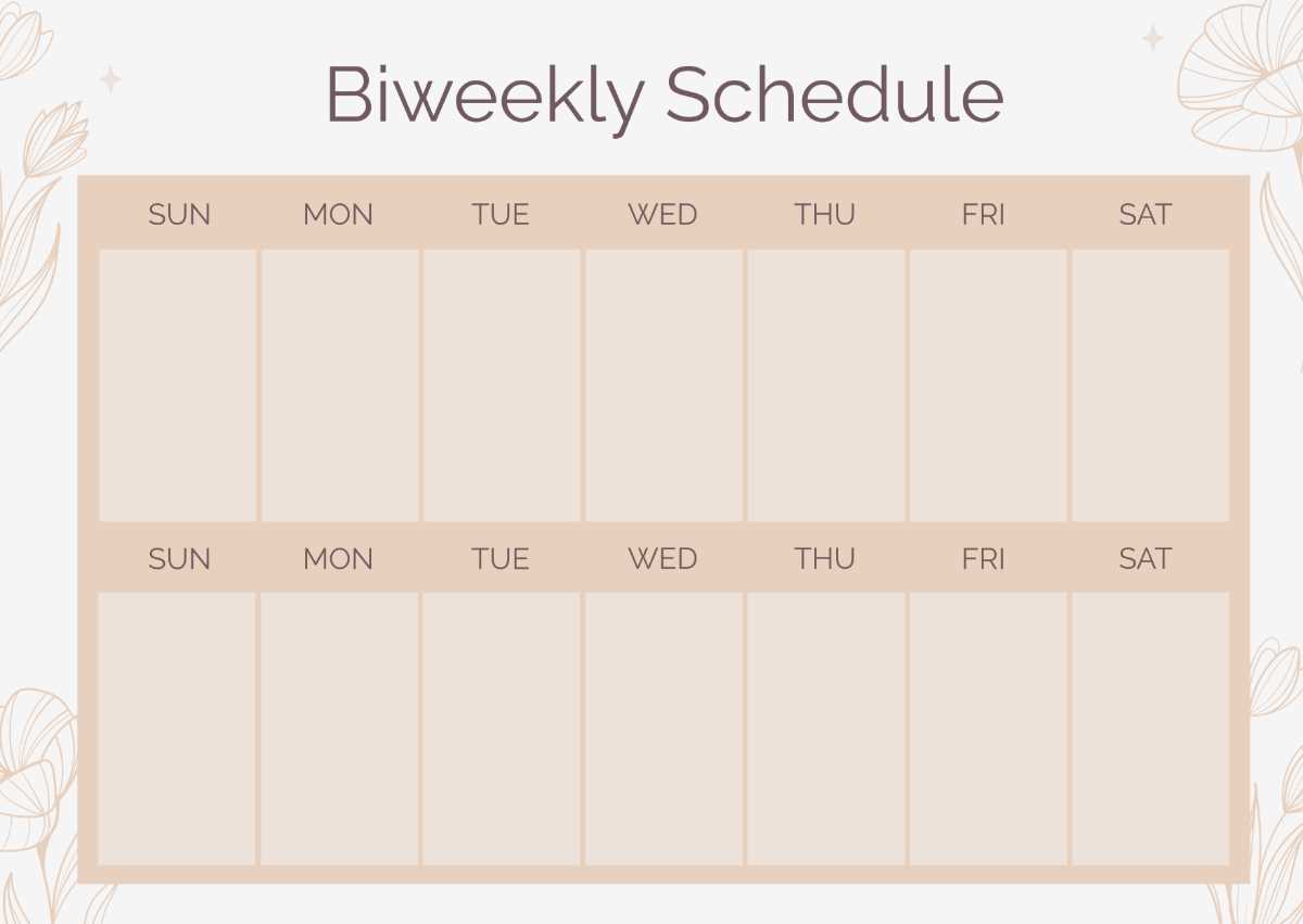 calendar template by week