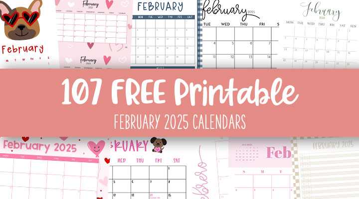 calendar template february 2025 printable