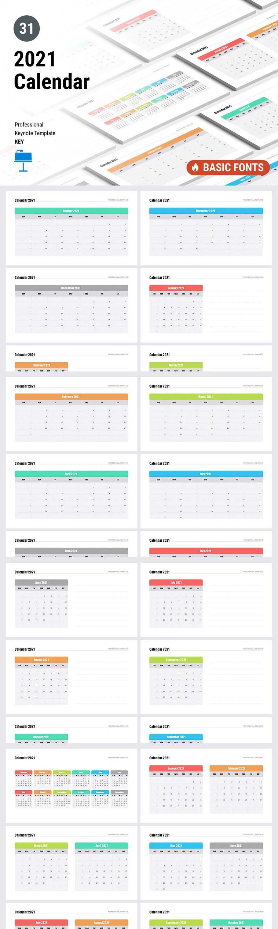 calendar template for keynote