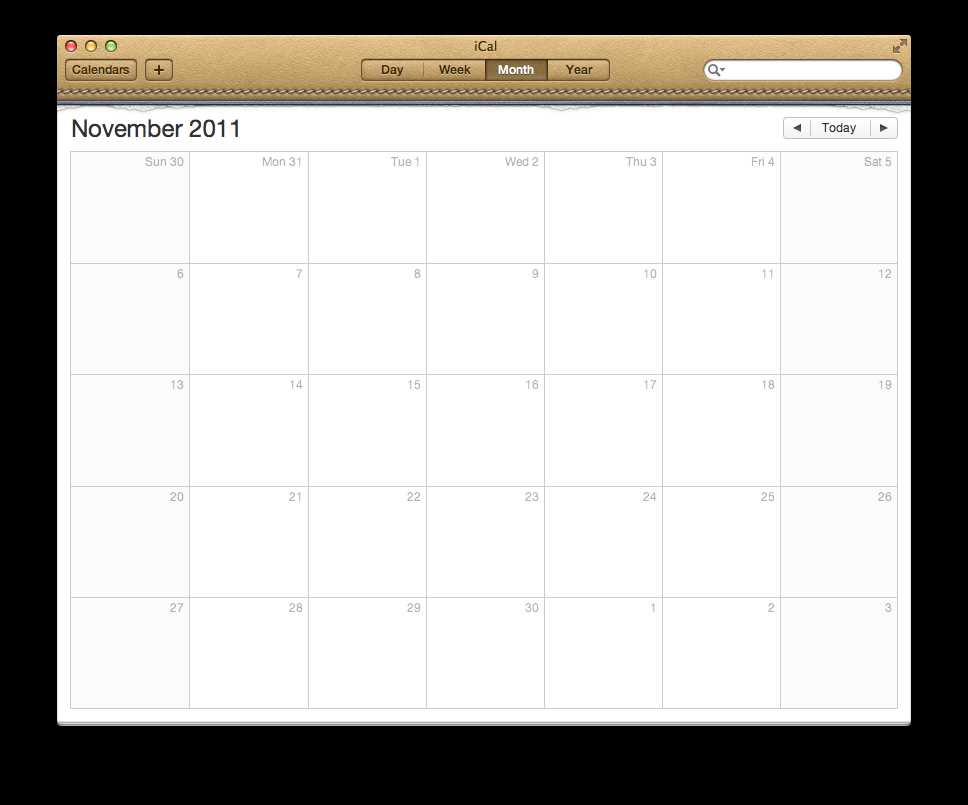 calendar template for mac