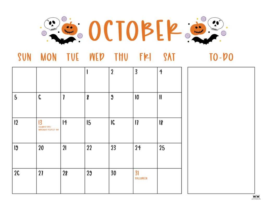 calendar template for october 2025