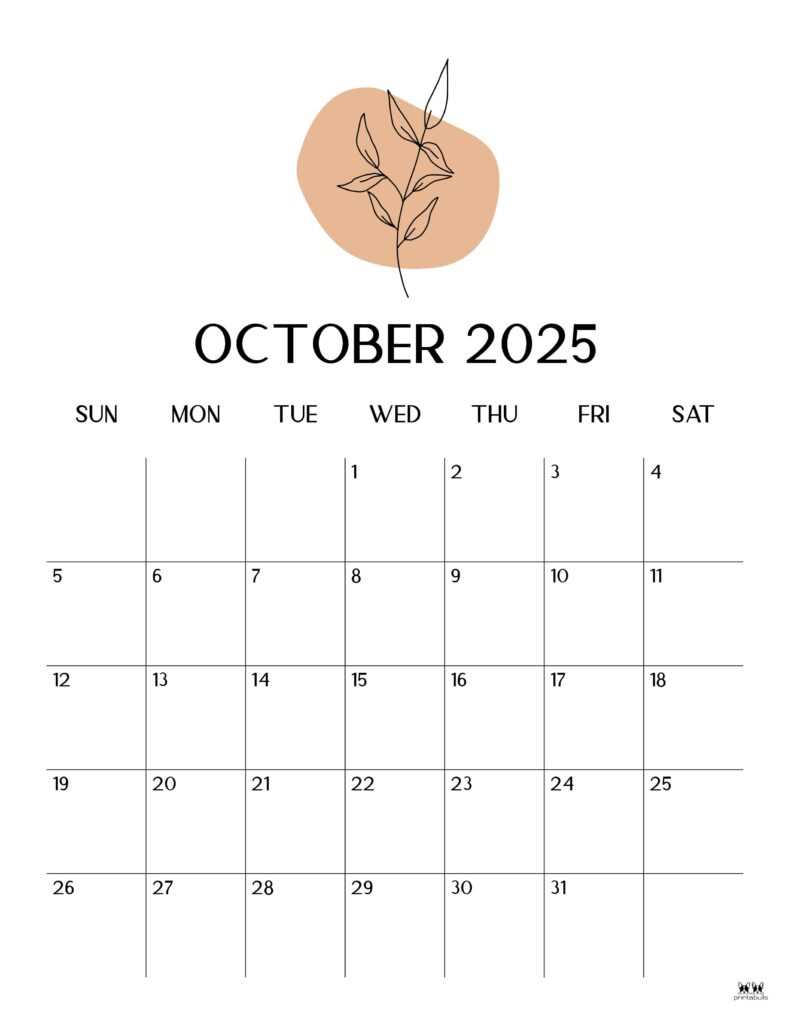 calendar template for october 2025