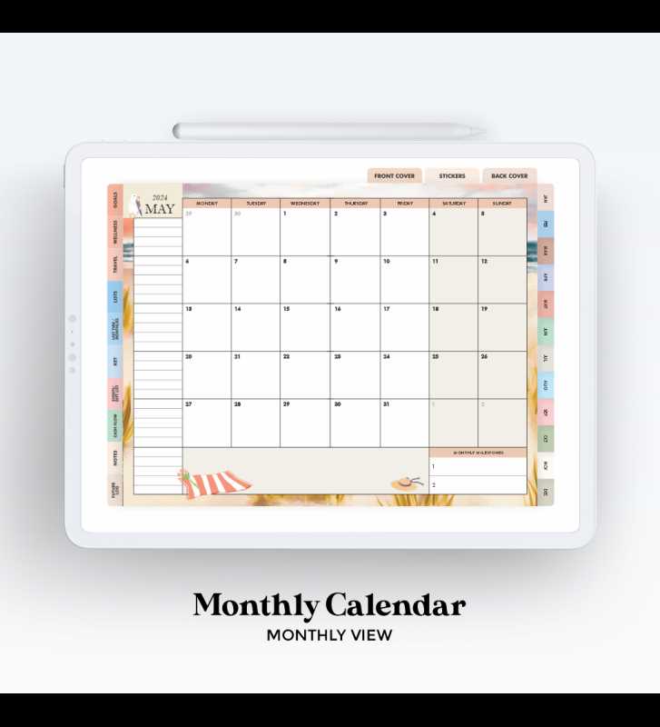 calendar template for procreate