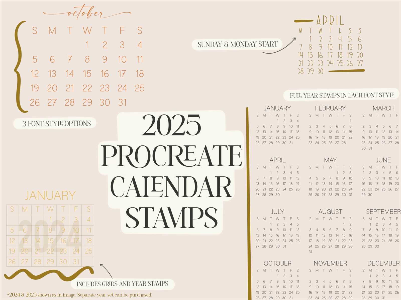 calendar template for procreate