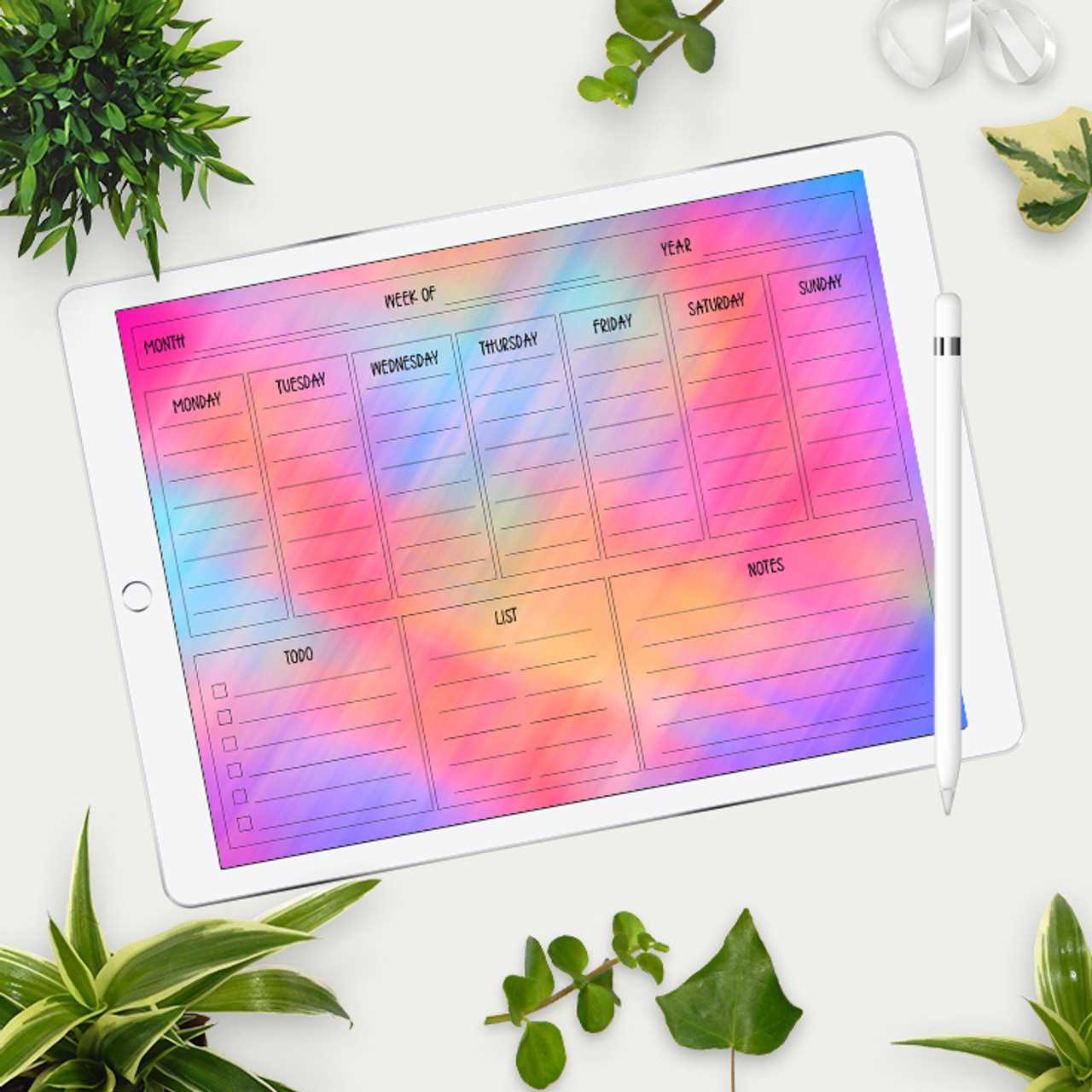 calendar template for procreate