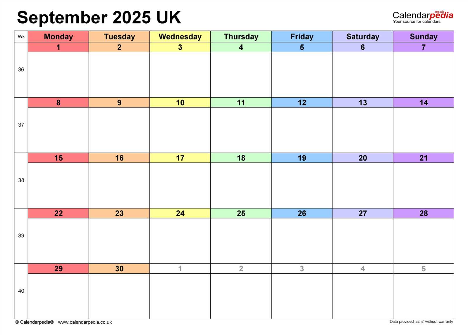 calendar template for september 2025