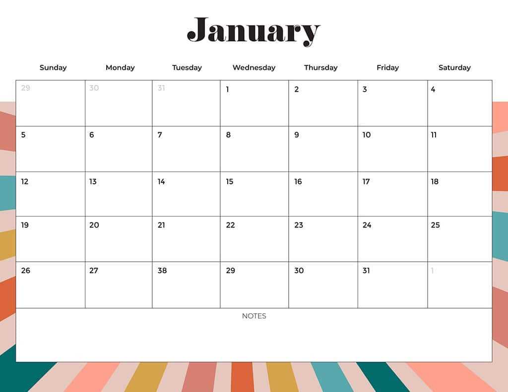 calendar template free 2025