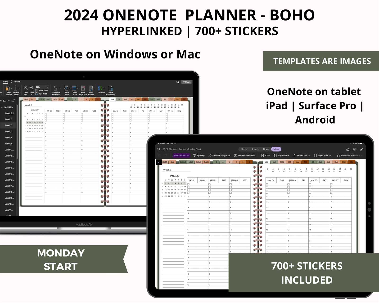 calendar template onenote