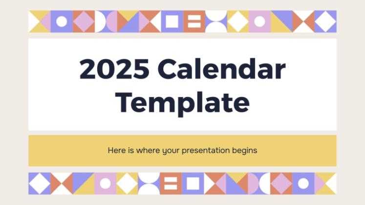 calendar template powerpoint 2025